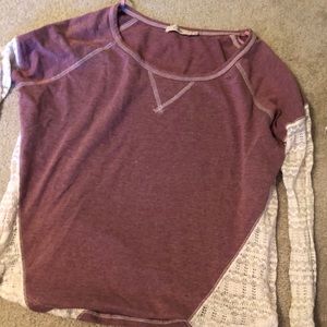 Burgundy Long Sleeved with Lace Sleeves